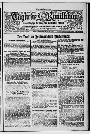 Tägliche Rundschau on Jul 3, 1919