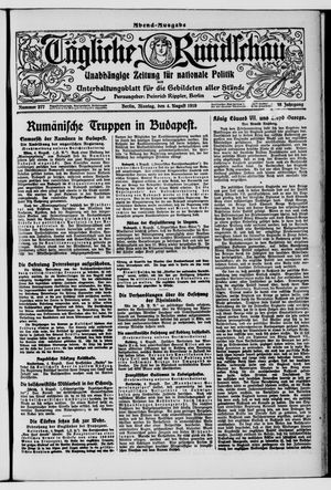 Tägliche Rundschau on Aug 4, 1919