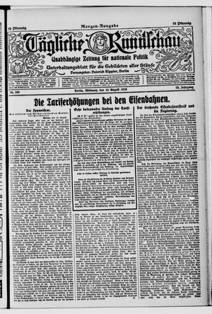 Tägliche Rundschau on Aug 13, 1919