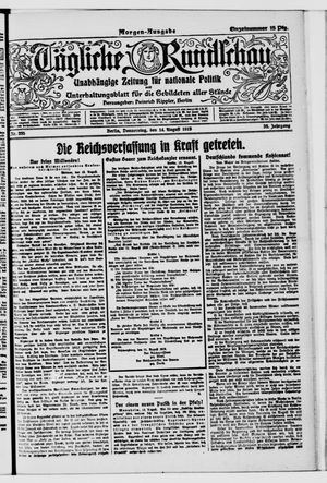 Tägliche Rundschau vom 14.08.1919
