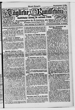 Tägliche Rundschau vom 14.08.1919