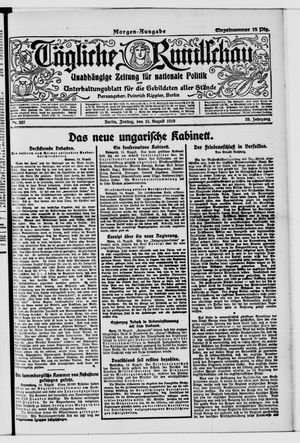 Tägliche Rundschau on Aug 15, 1919