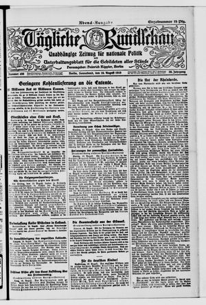 Tägliche Rundschau on Aug 16, 1919