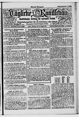 Tägliche Rundschau on Aug 25, 1919
