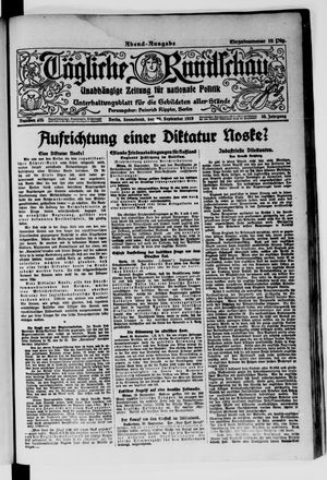 Tägliche Rundschau on Sep 20, 1919