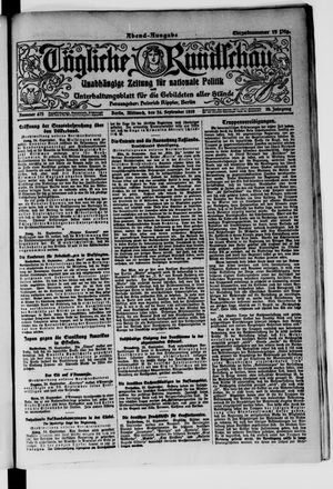 Tägliche Rundschau vom 24.09.1919