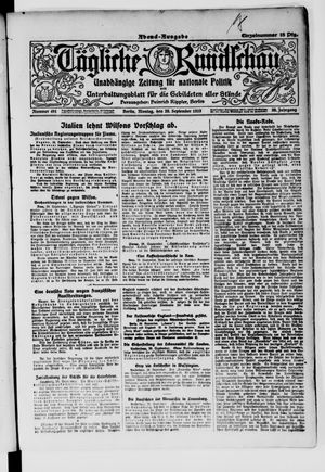Tägliche Rundschau vom 29.09.1919
