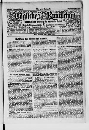 Tägliche Rundschau on Oct 1, 1919