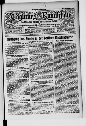 Tägliche Rundschau vom 18.10.1919