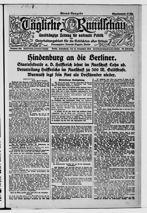 Tägliche Rundschau vom 15.11.1919