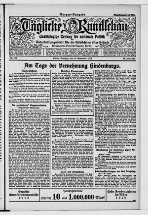 Tägliche Rundschau vom 18.11.1919