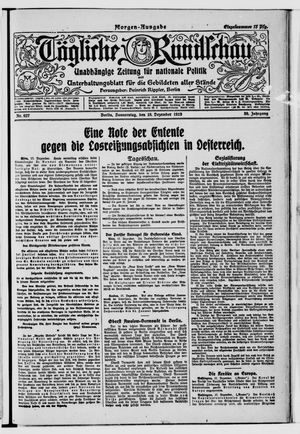 Tägliche Rundschau vom 18.12.1919