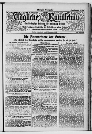 Tägliche Rundschau on Dec 27, 1919