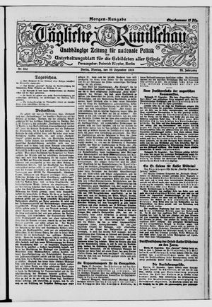 Tägliche Rundschau vom 29.12.1919
