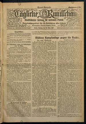 Tägliche Rundschau on Mar 29, 1920