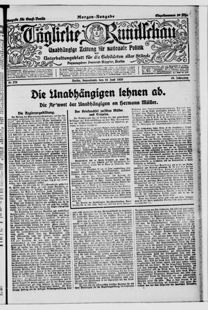 Tägliche Rundschau on Jun 12, 1920
