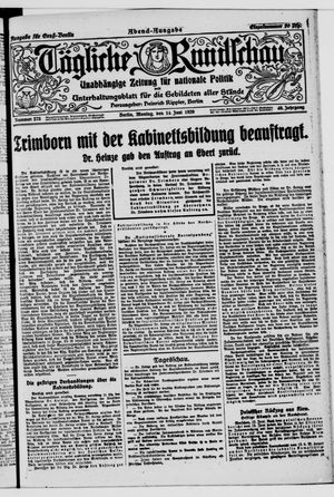 Tägliche Rundschau on Jun 14, 1920
