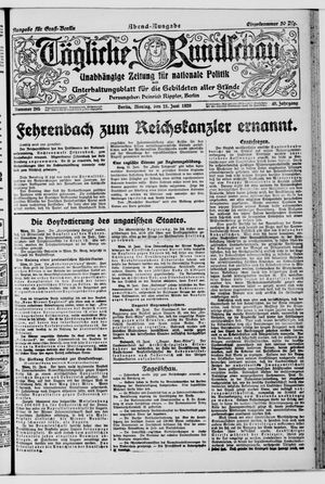 Tägliche Rundschau on Jun 21, 1920