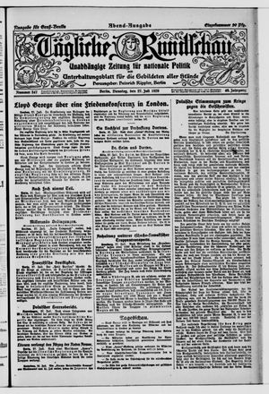 Tägliche Rundschau on Jul 27, 1920