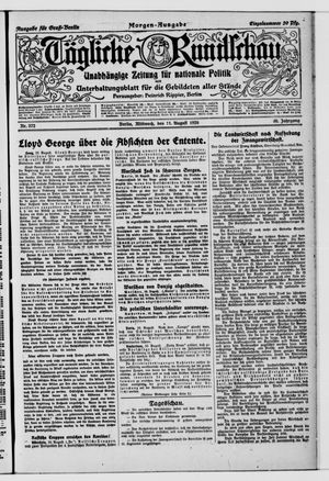 Tägliche Rundschau vom 11.08.1920