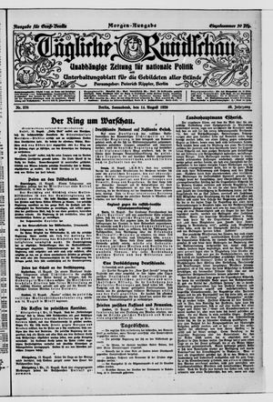 Tägliche Rundschau vom 14.08.1920