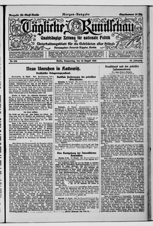 Tägliche Rundschau vom 19.08.1920