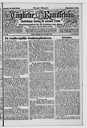 Tägliche Rundschau vom 29.08.1920