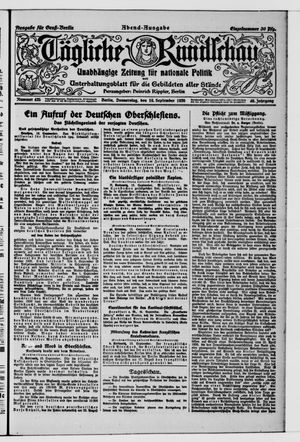 Tägliche Rundschau vom 16.09.1920