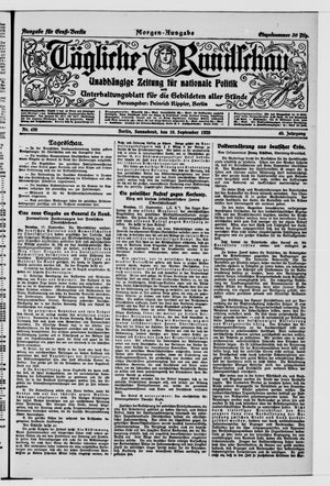 Tägliche Rundschau vom 18.09.1920