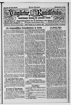 Tägliche Rundschau vom 21.09.1920