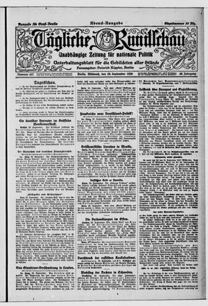 Tägliche Rundschau vom 29.09.1920