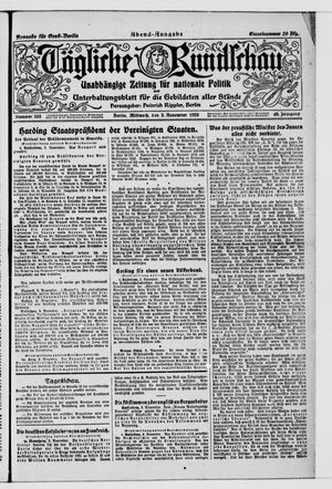 Tägliche Rundschau vom 03.11.1920