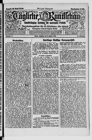 Tägliche Rundschau on Jan 9, 1921