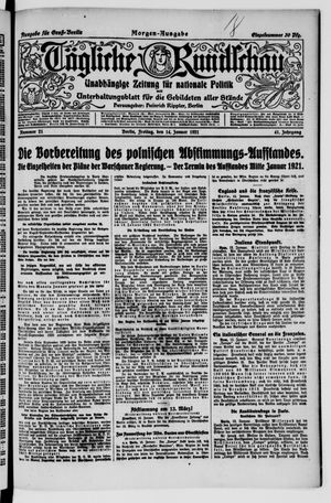 Tägliche Rundschau on Jan 14, 1921
