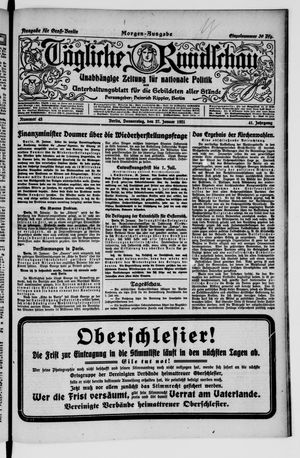 Tägliche Rundschau on Jan 27, 1921