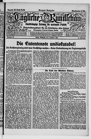 Tägliche Rundschau on Feb 2, 1921