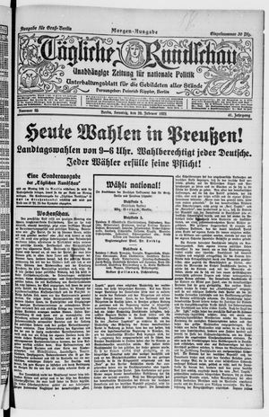Tägliche Rundschau vom 20.02.1921
