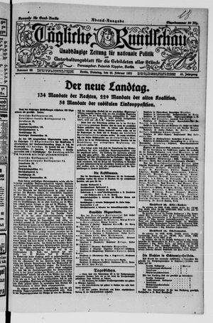 Tägliche Rundschau on Feb 22, 1921