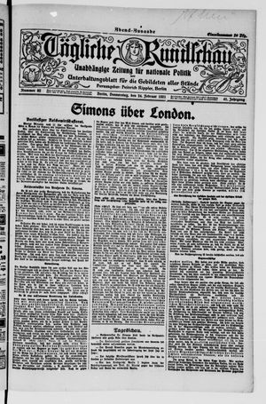 Tägliche Rundschau vom 24.02.1921