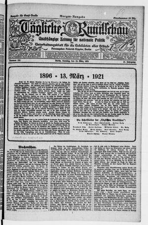 Tägliche Rundschau on Mar 13, 1921