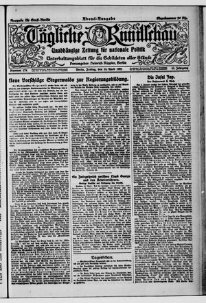 Tägliche Rundschau vom 15.04.1921