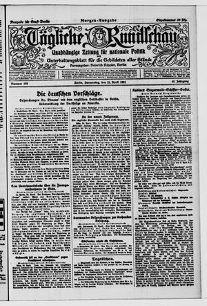 Tägliche Rundschau on Apr 21, 1921