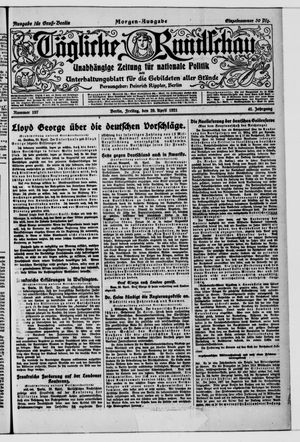Tägliche Rundschau on Apr 29, 1921