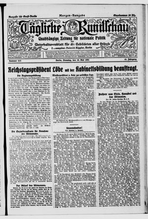 Tägliche Rundschau on May 10, 1921