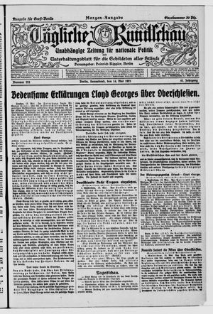 Tägliche Rundschau on May 14, 1921