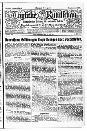 Tägliche Rundschau on May 14, 1921