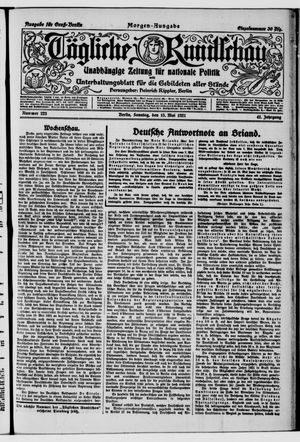 Tägliche Rundschau on May 15, 1921