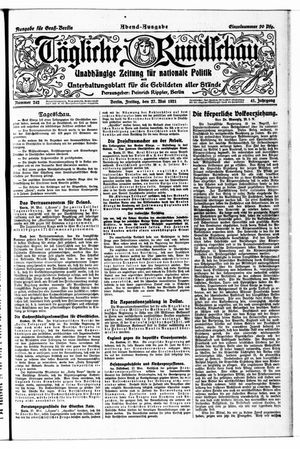 Tägliche Rundschau vom 27.05.1921