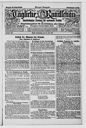 Tägliche Rundschau vom 30.06.1921