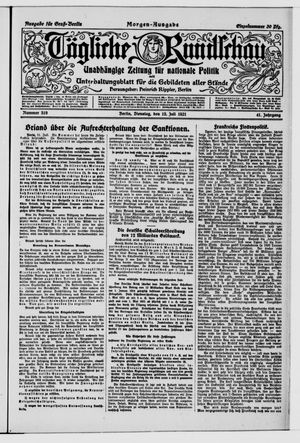 Tägliche Rundschau vom 12.07.1921